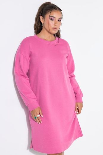 Plus size veliki brojevi Haljina dugih rukava šireg kroja za punije