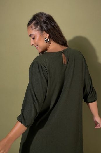 Plus size veliki brojevi Haljina 3/4 rukava A kroja za punije