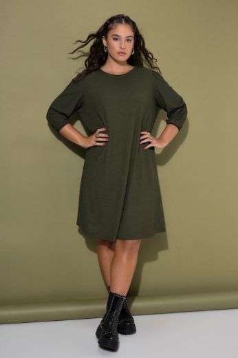 Plus size veliki brojevi Haljina 3/4 rukava A kroja za punije