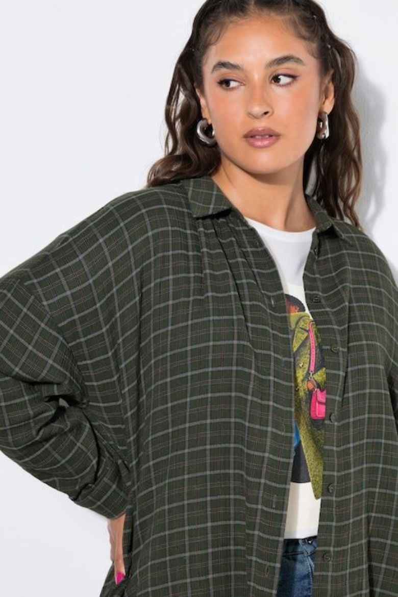 Plus size veliki brojevi Bluza dugih rukava šireg kroja od muslina za punije