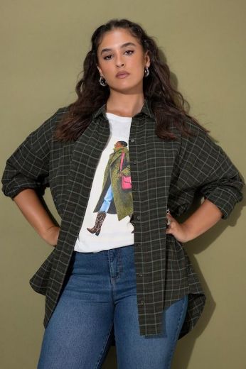 Plus size veliki brojevi Bluza dugih rukava šireg kroja od muslina za punije