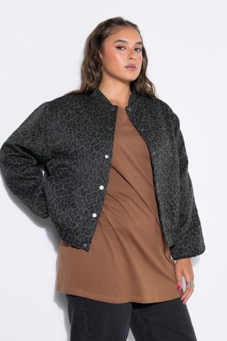 Plus size veliki brojevi Bluza dugih rukava šireg kroja leopard uzorka za punije