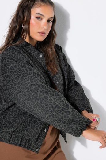 Plus size veliki brojevi Bluza dugih rukava šireg kroja leopard uzorka za punije