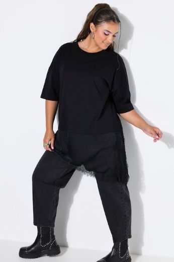 Plus size veliki brojevi Majica kratkih rukava šireg kroja od satena za punije
