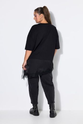 Plus size veliki brojevi Majica kratkih rukava šireg kroja od satena za punije