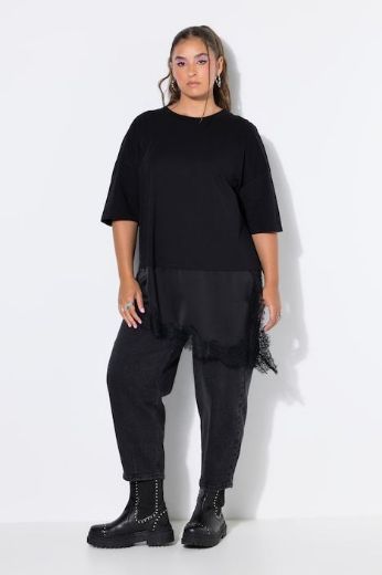 Plus size veliki brojevi Majica kratkih rukava šireg kroja od satena za punije