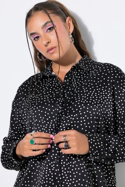 Veliki brojevi Bluza dugih rukava od satena šireg kroja moda za punije