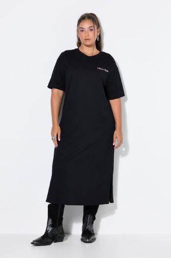 Plus size veliki brojevi Haljina kratkih rukava šireg kroja za punije