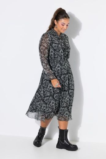 Plus size veliki brojevi Haljina midi A kroja dugih rukava za punije