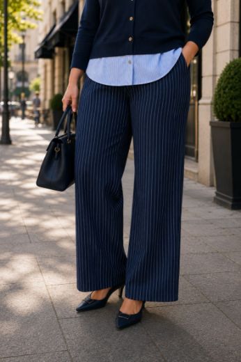 Plus size veliki brojevi Hlače širokih nogavica elastičnog struka za punije