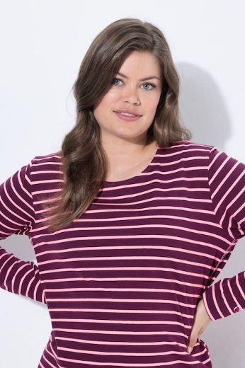 Plus size veliki brojevi Majica dugih rukava na pruge za punije