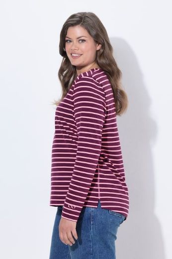 Plus size veliki brojevi Majica dugih rukava na pruge za punije