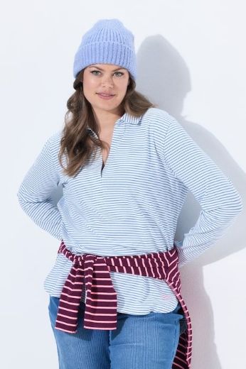 Plus size veliki brojevi Majica dugih rukana na pruge za punije