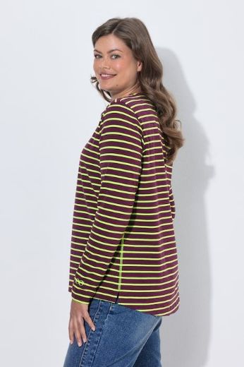 Plus size veliki brojevi Majica dugih rukava na pruge za punije