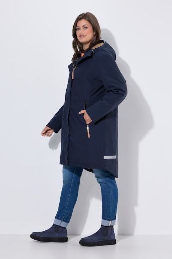 Plus size veliki brojevi Jakna dužeg kroja s kapuljačom za punije