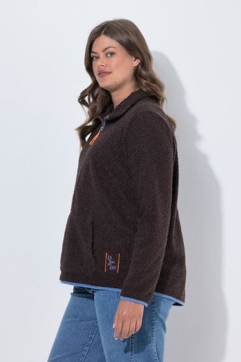 Plus size veliki brojevi Majica teddy s polu patentnim zatvaračem za punije