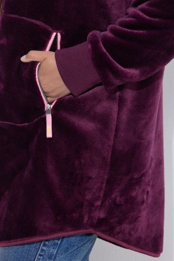 Plus size veliki brojevi Majica s patentnim zatvaračem i kapuljačom dužeg kroja za punije