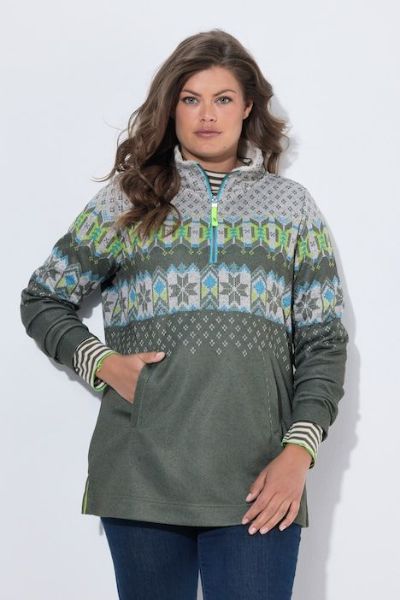 Veliki brojevi Majica dugih rukava s polu patentnim zavaračem moda za punije