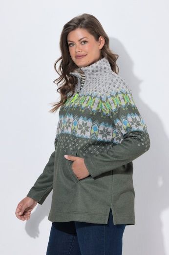 Plus size veliki brojevi Majica dugih rukava s polu patentnim zavaračem za punije