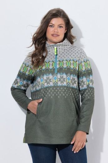 Plus size veliki brojevi Majica dugih rukava s polu patentnim zavaračem za punije
