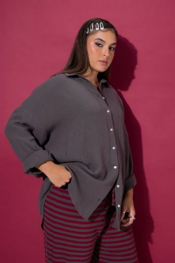 Plus size veliki brojevi Bluza na kopčanje za punije