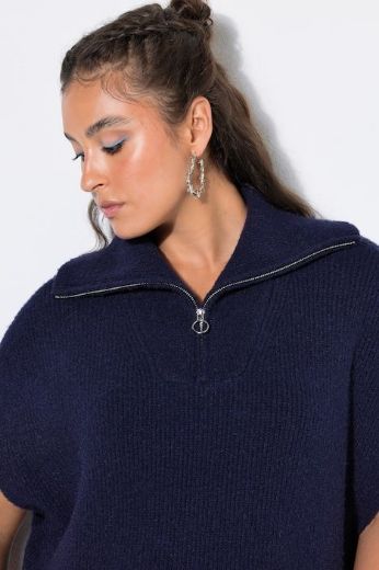 Plus size veliki brojevi Haljina pletena visokog ovratnika bez rukava za punije