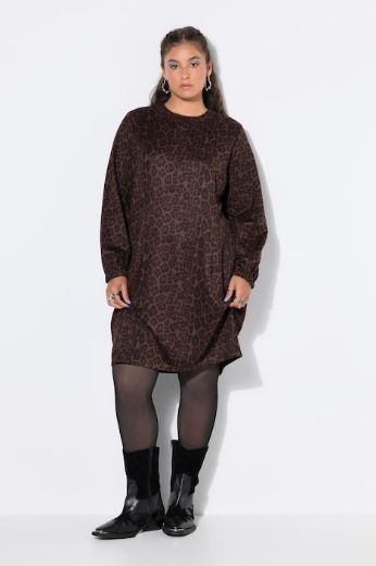 Plus size veliki brojevi Haljina dugih rukava šireg kroja za punije