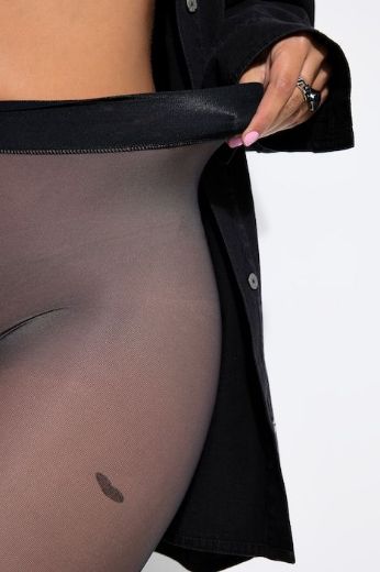 Plus size veliki brojevi Najlonke s uzorkom srca za punije