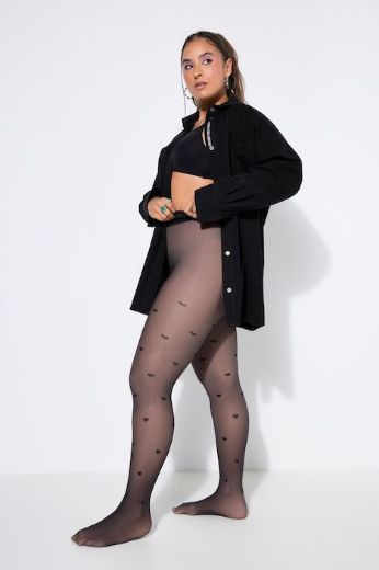 Plus size veliki brojevi Najlonke s uzorkom srca za punije