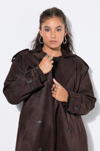 Plus size veliki brojevi Kaput od imitacije brušene kože za punije