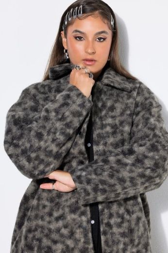 Plus size veliki brojevi Kaput teddy na kopčanje za punije