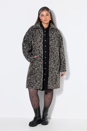 Plus size veliki brojevi Kaput teddy na kopčanje za punije
