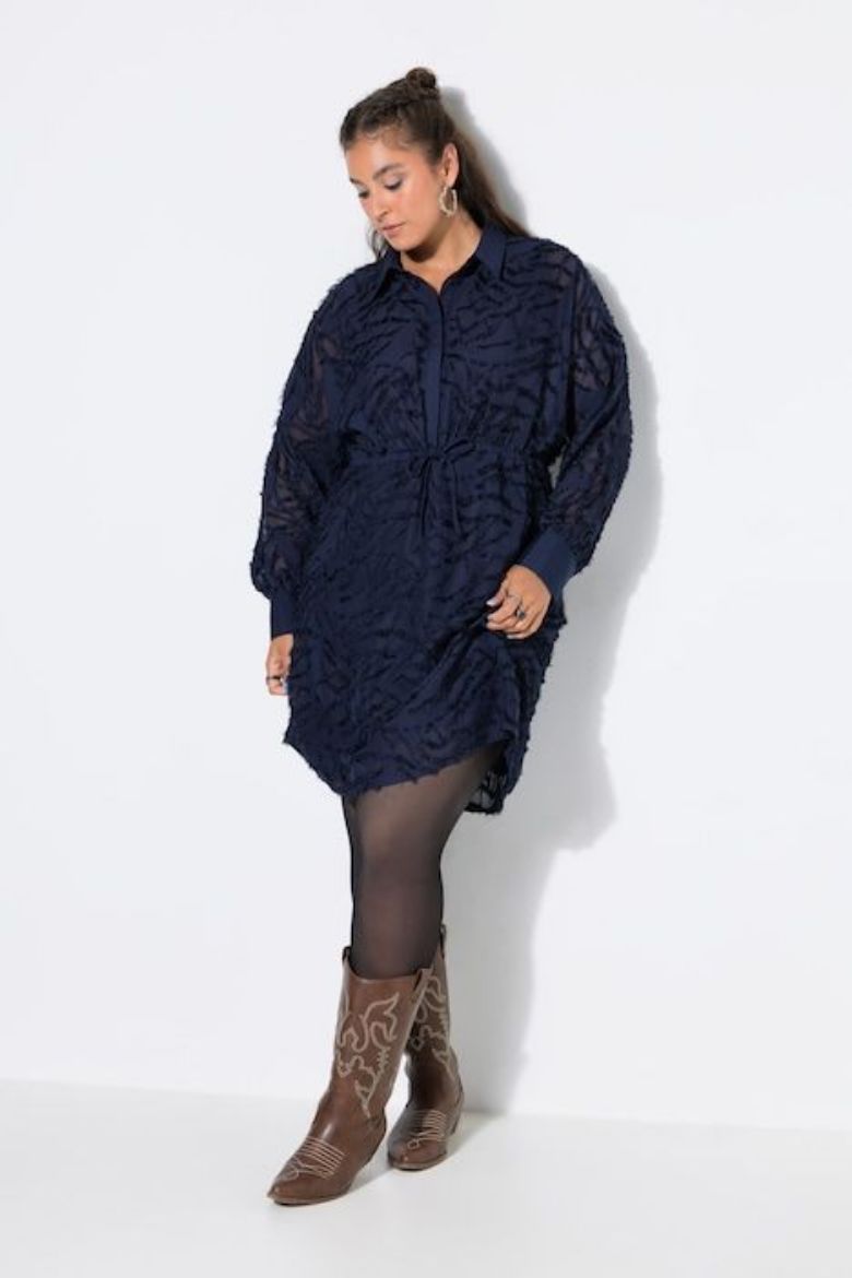 Plus size veliki brojevi Haljina midi dugih rukava za punije
