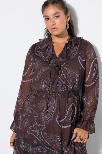 Plus size veliki brojevi Haljina midi dugih rukava za punije