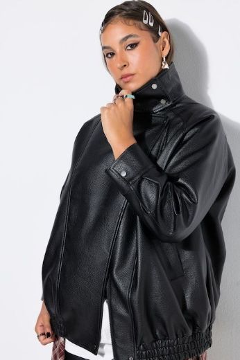 Plus size veliki brojevi Jakna od imitacije kože za punije