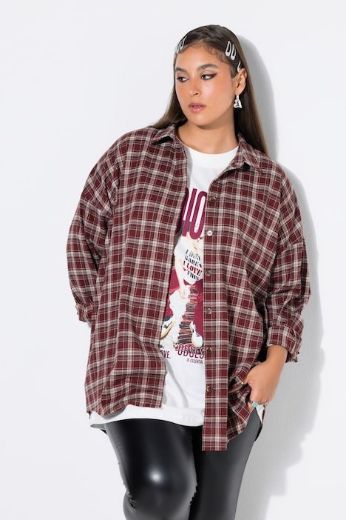 Plus size veliki brojevi Košulja karirana dugih rukava za punije