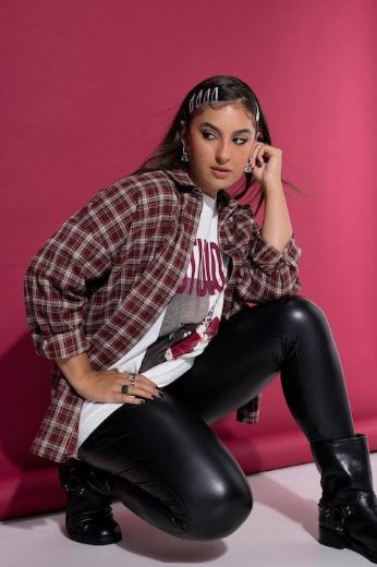 Plus size veliki brojevi Košulja karirana dugih rukava za punije