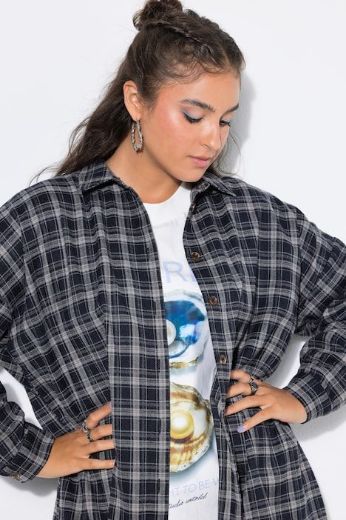 Plus size veliki brojevi Košulja karirana dugih rukava za punije
