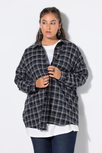 Plus size veliki brojevi Košulja karirana dugih rukava za punije