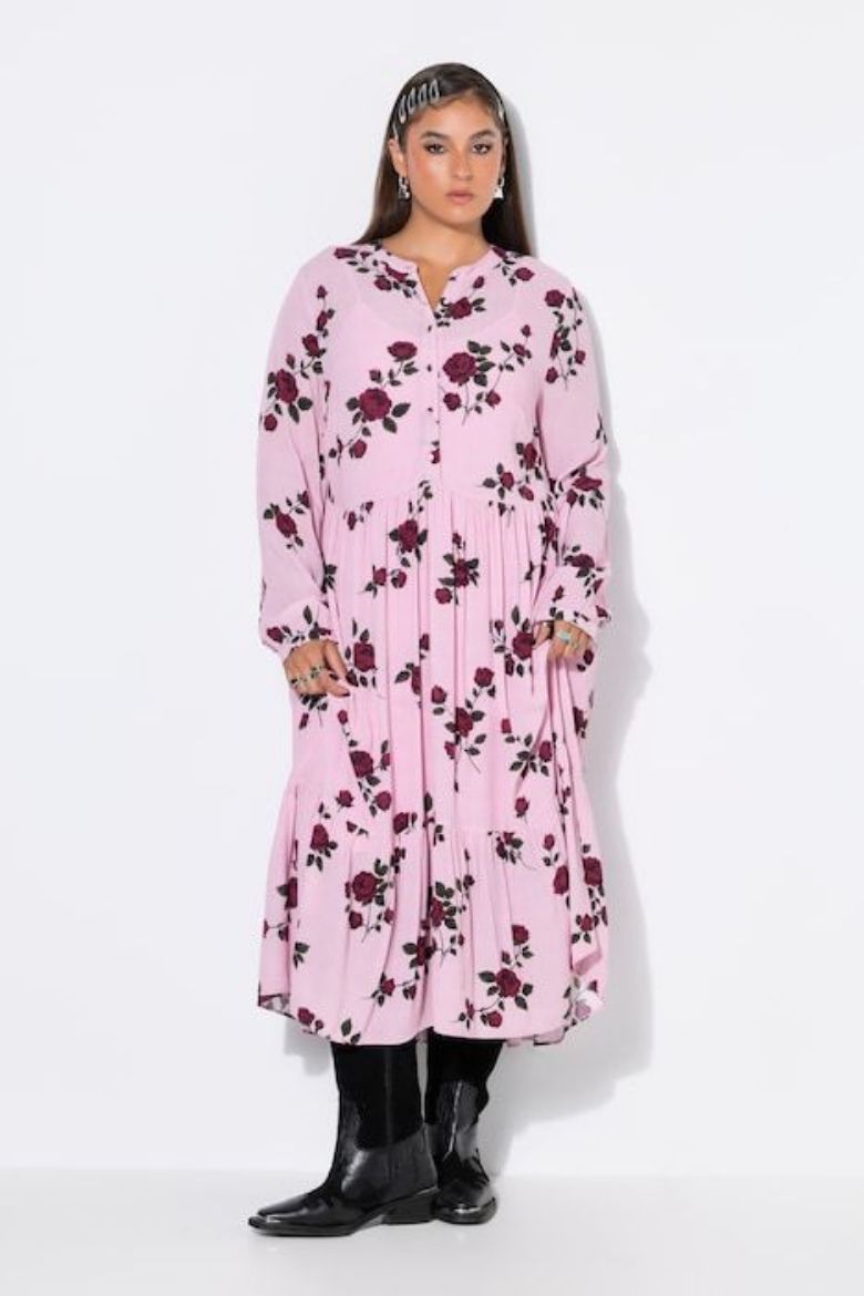 Plus size veliki brojevi Haljina midi A kroja za punije