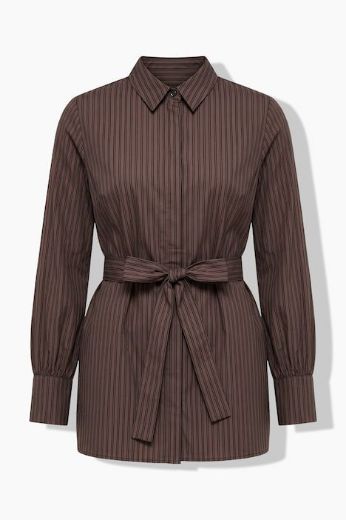 Plus size veliki brojevi Bluza dugih rukava s pojasom na vezanje za punije