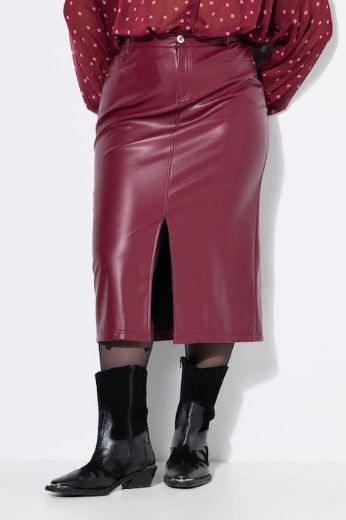 Plus size veliki brojevi Suknja od imitacije kože za punije