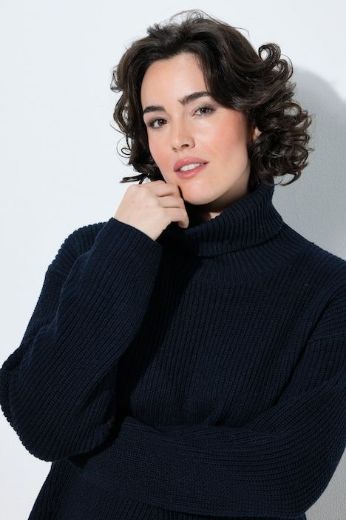 Plus size veliki brojevi Pulover dugih rukava povišenog ovratnika za punije