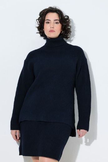 Plus size veliki brojevi Pulover dugih rukava povišenog ovratnika za punije