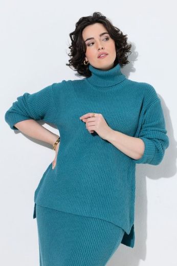 Plus size veliki brojevi Pulover dugih rukava povišenog ovratnika za punije