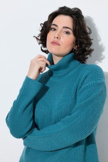 Plus size veliki brojevi Pulover dugih rukava povišenog ovratnika za punije