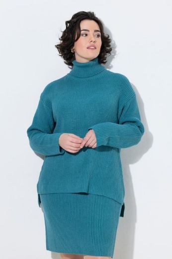 Plus size veliki brojevi Pulover dugih rukava povišenog ovratnika za punije