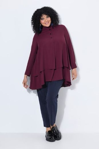 Plus size veliki brojevi Tunika slojevita povišenog ovratnika za punije