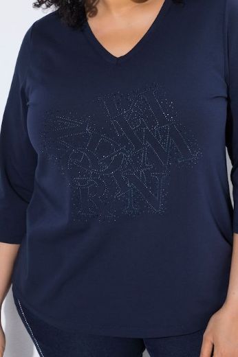Plus size veliki brojevi Majica 3/4 rukava V ovratnika za punije