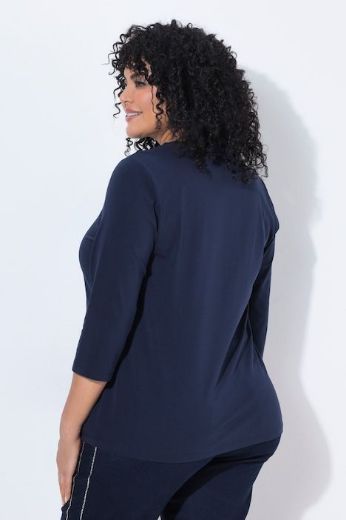 Plus size veliki brojevi Majica 3/4 rukava V ovratnika za punije